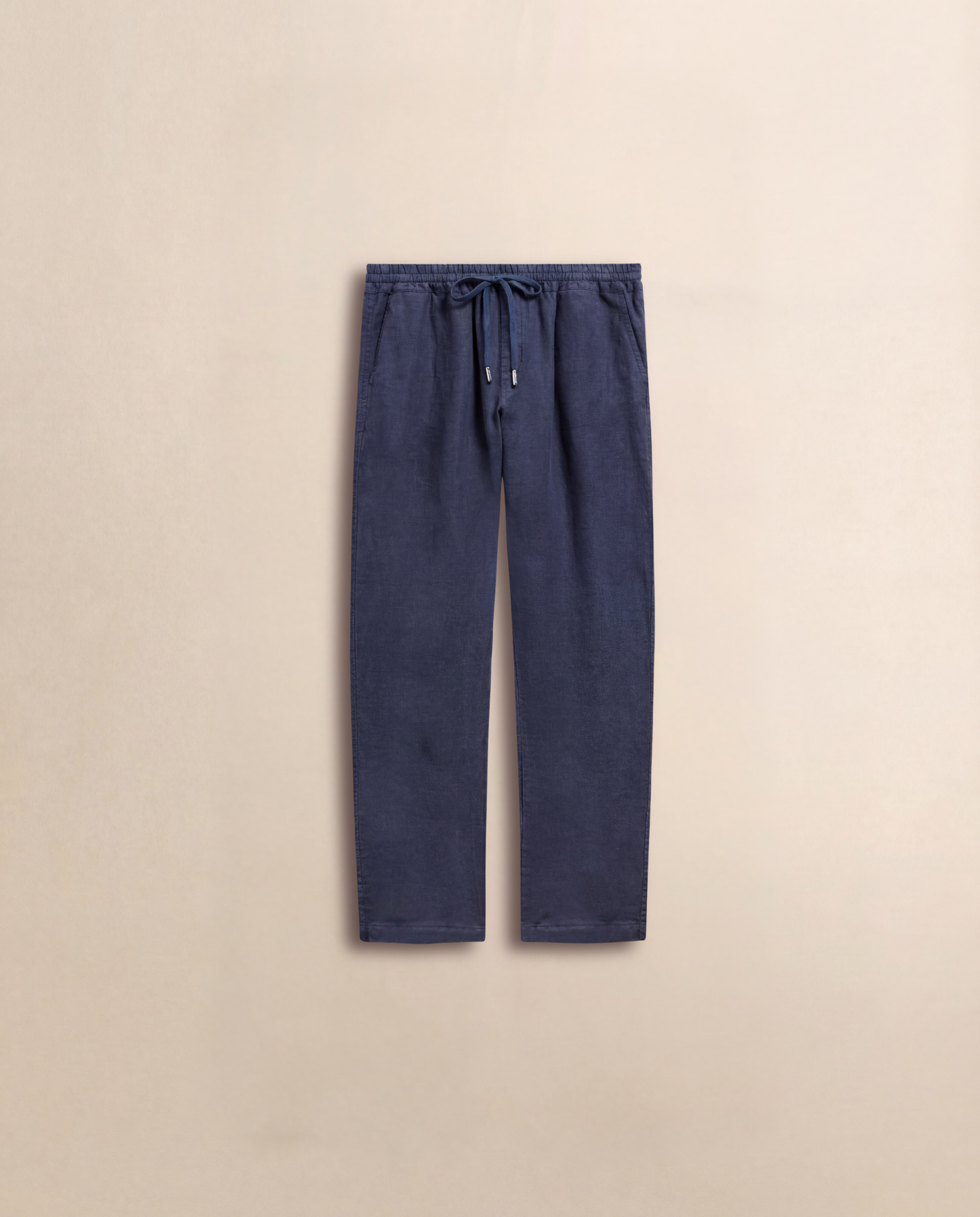 Navy linen drawstring trouser