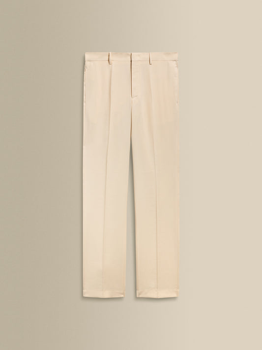 Viscose Wide Leg Trousers Off White Product Image