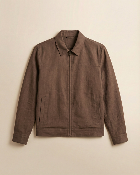 Linen Shirt Collar Jacket