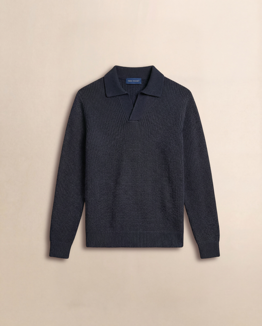 Cotton Wide Gauge Skipper Polo Shirt