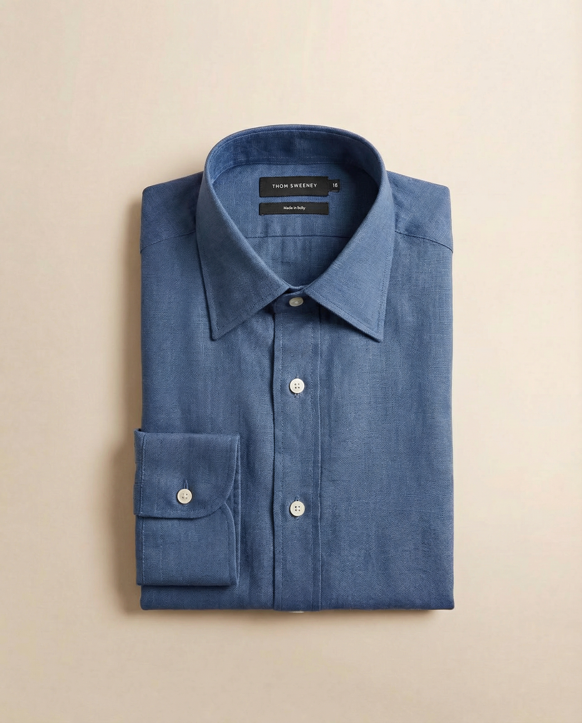 Denim Linen Point Collar Shirt