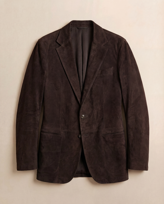 Brown blazer on a beige background