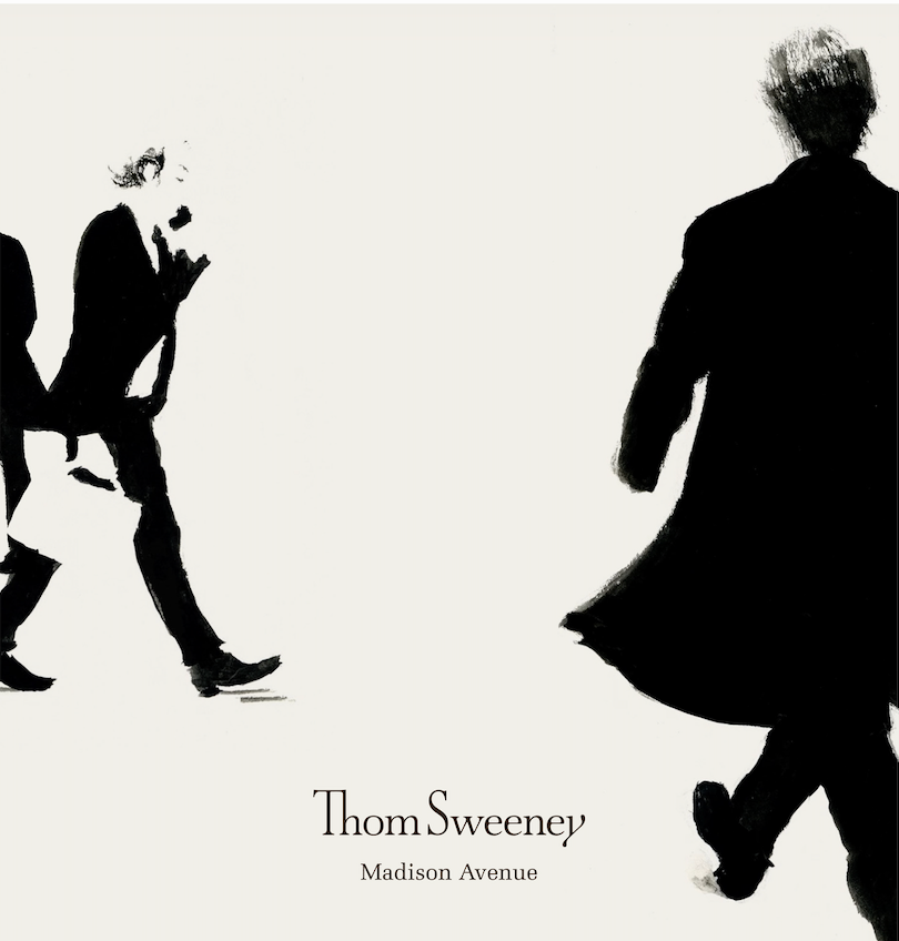 Illustration with silhouettes of people and the text 'Thom Sweeney Madison Avenue'.
