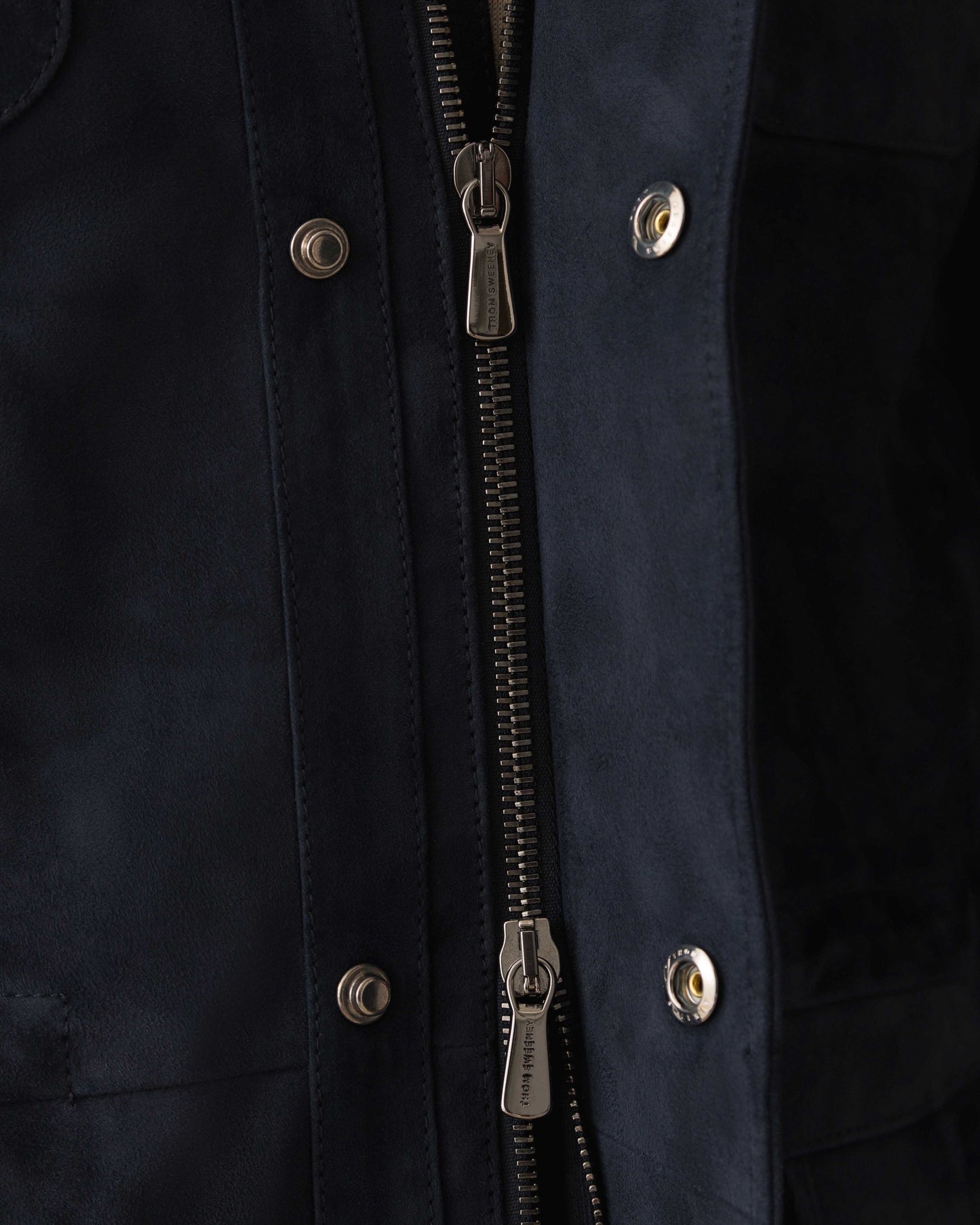 Suede Field Jacket Navy Model Zip Image