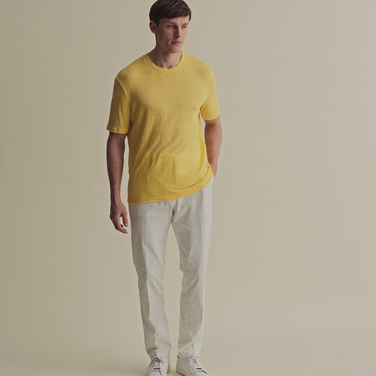 Linen Jersey T-Shirt canary Yellow Model Video