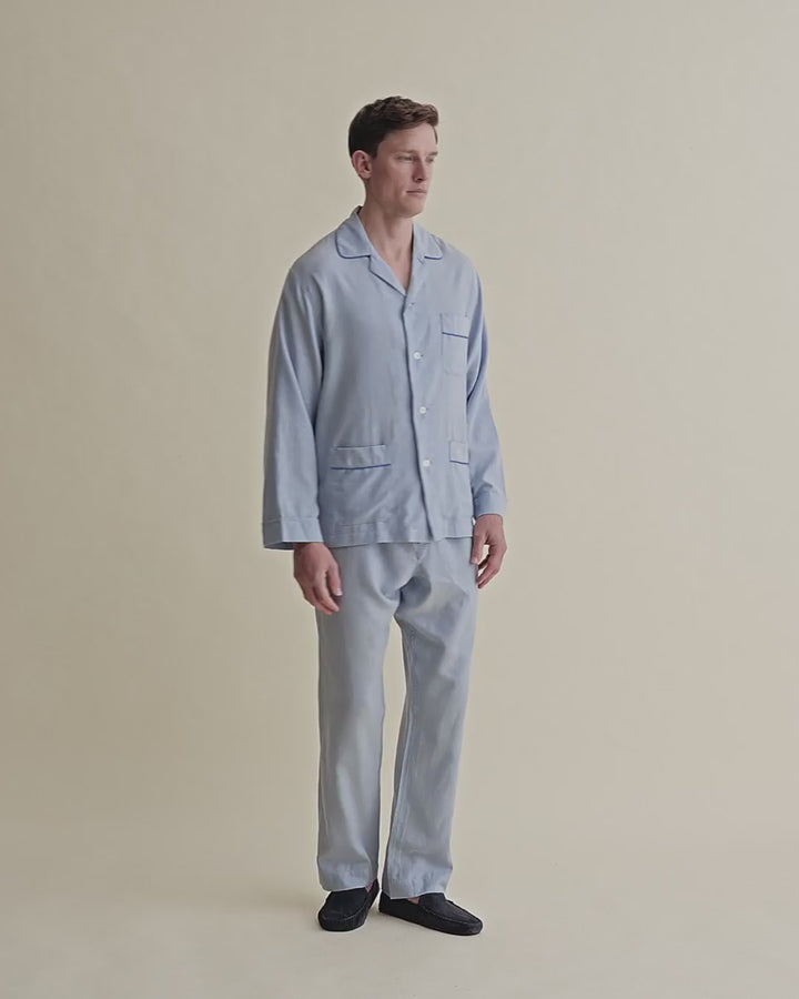 Brushed Cotton Pyjamas Sky Blue Video