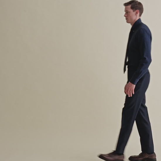 Flat Front Wool Hopsack Trousers Video