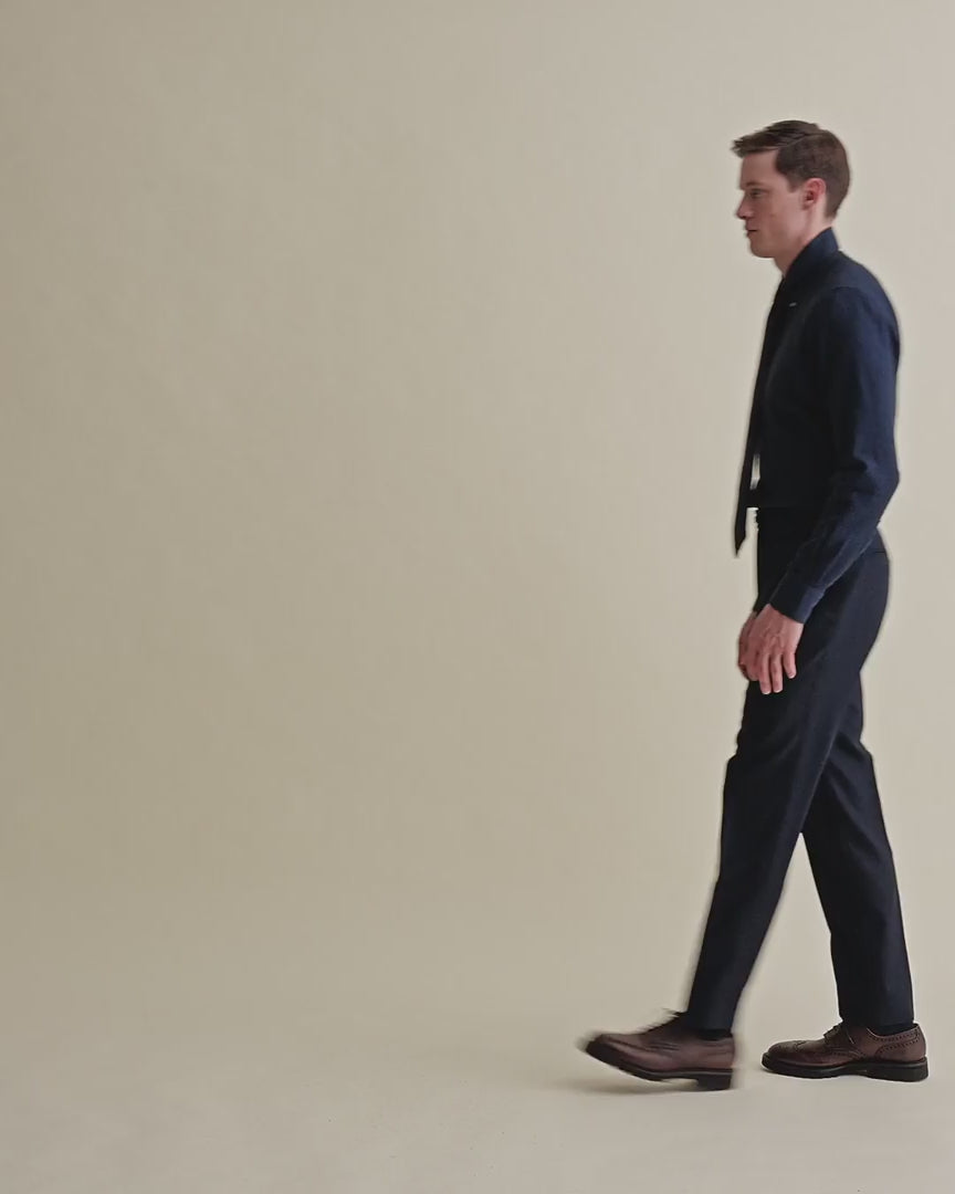 Flat Front Wool Hopsack Trousers Video