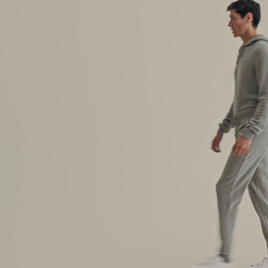 Cashmere Track Pants Grey Model Video