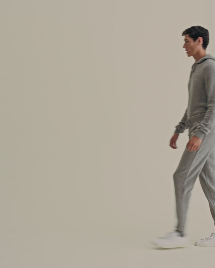 Cashmere Track Pants Grey Model Video