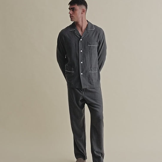Brushed Cotton Pyjamas Charcoal Video