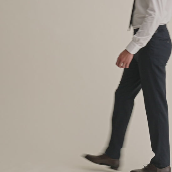 Fresco Tailored Trousers Navy Model Video