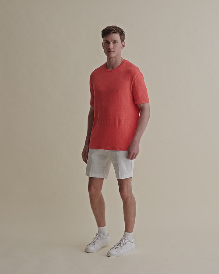 Linen Jersey T-Shirt Blood Orange Video