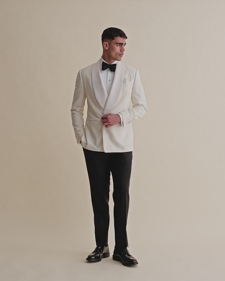 Wool Double Breasted Shawl Lapel Dinner Jacket