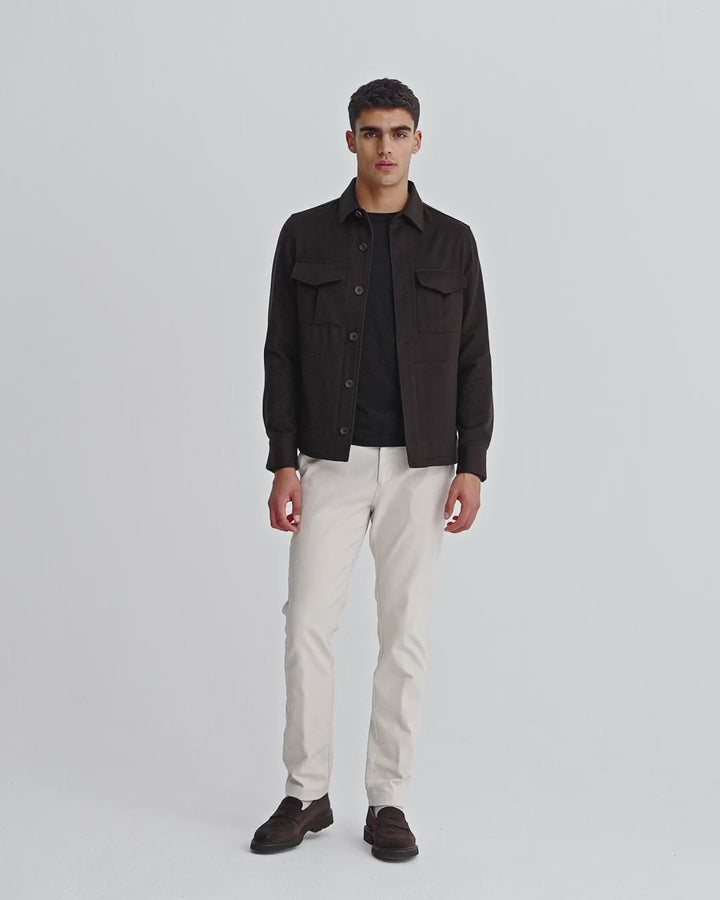 Cashmere Overshirt Brown Model Video