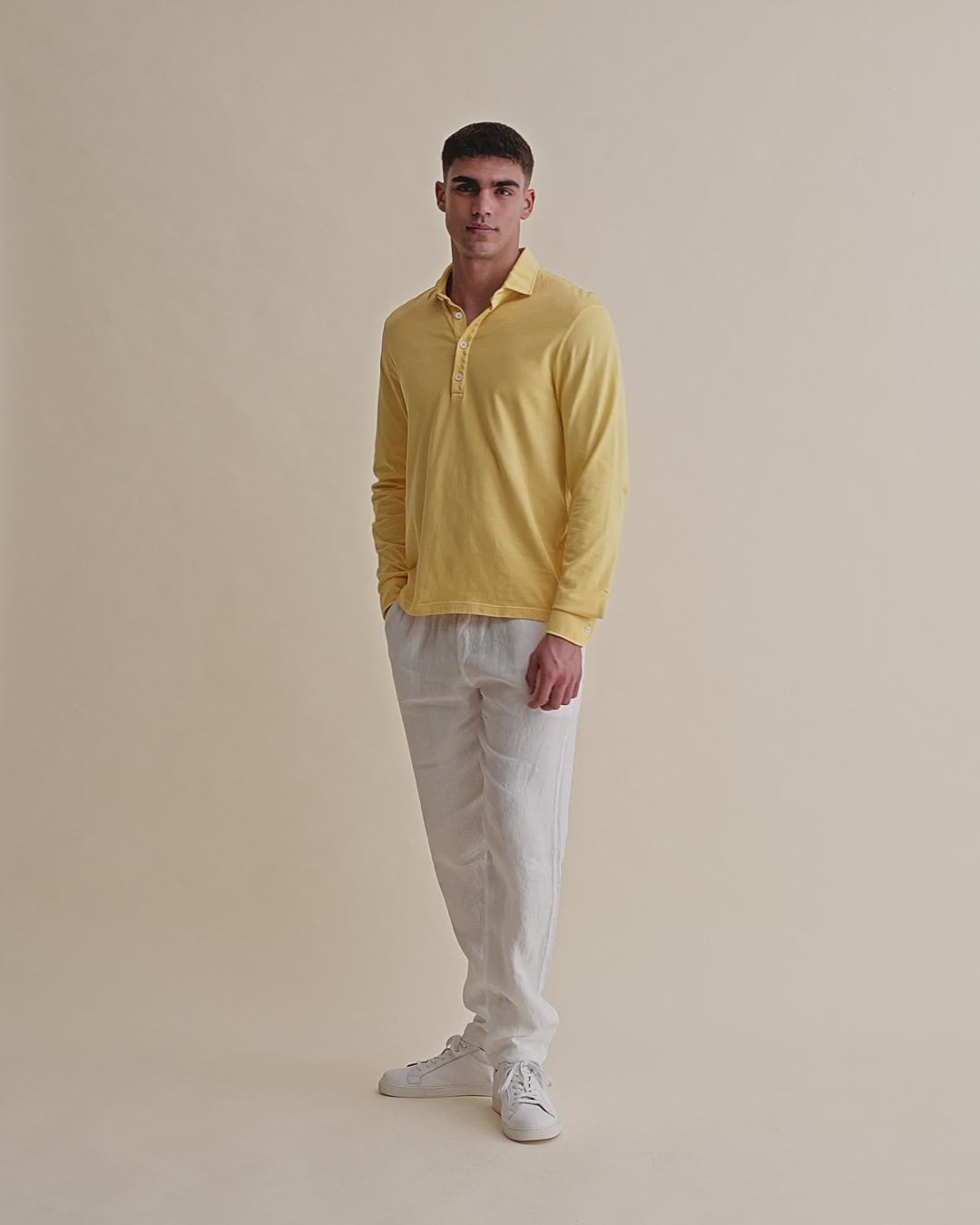 Cotton Long Sleeve Polo Shirt Pineapple Video