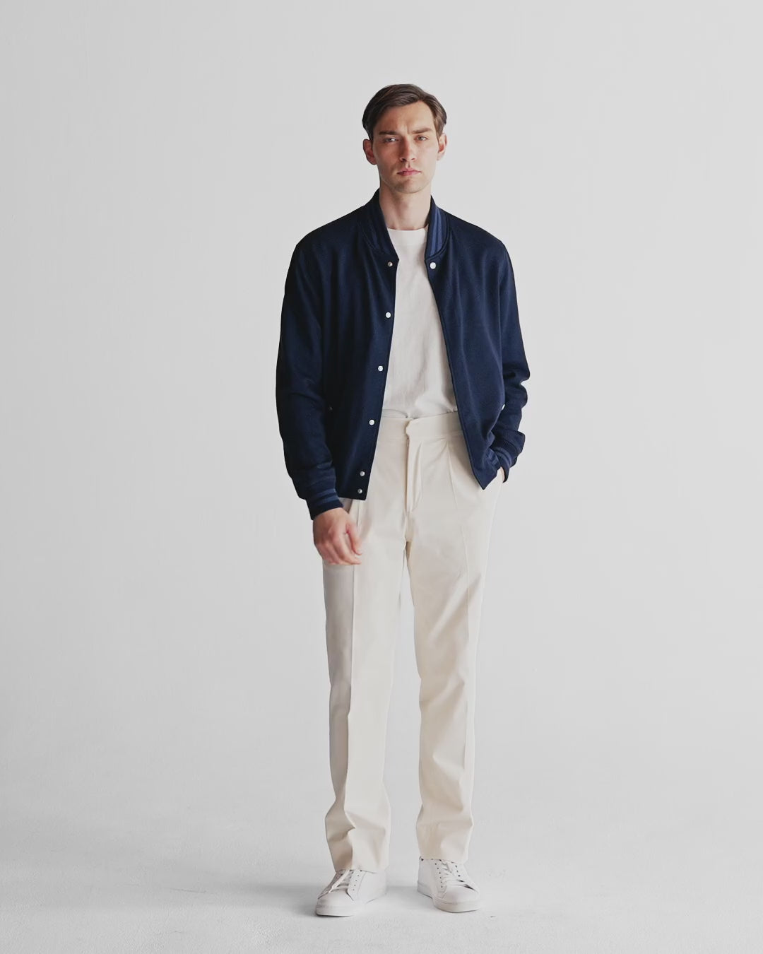 Wool varsity Jacket Navy Video