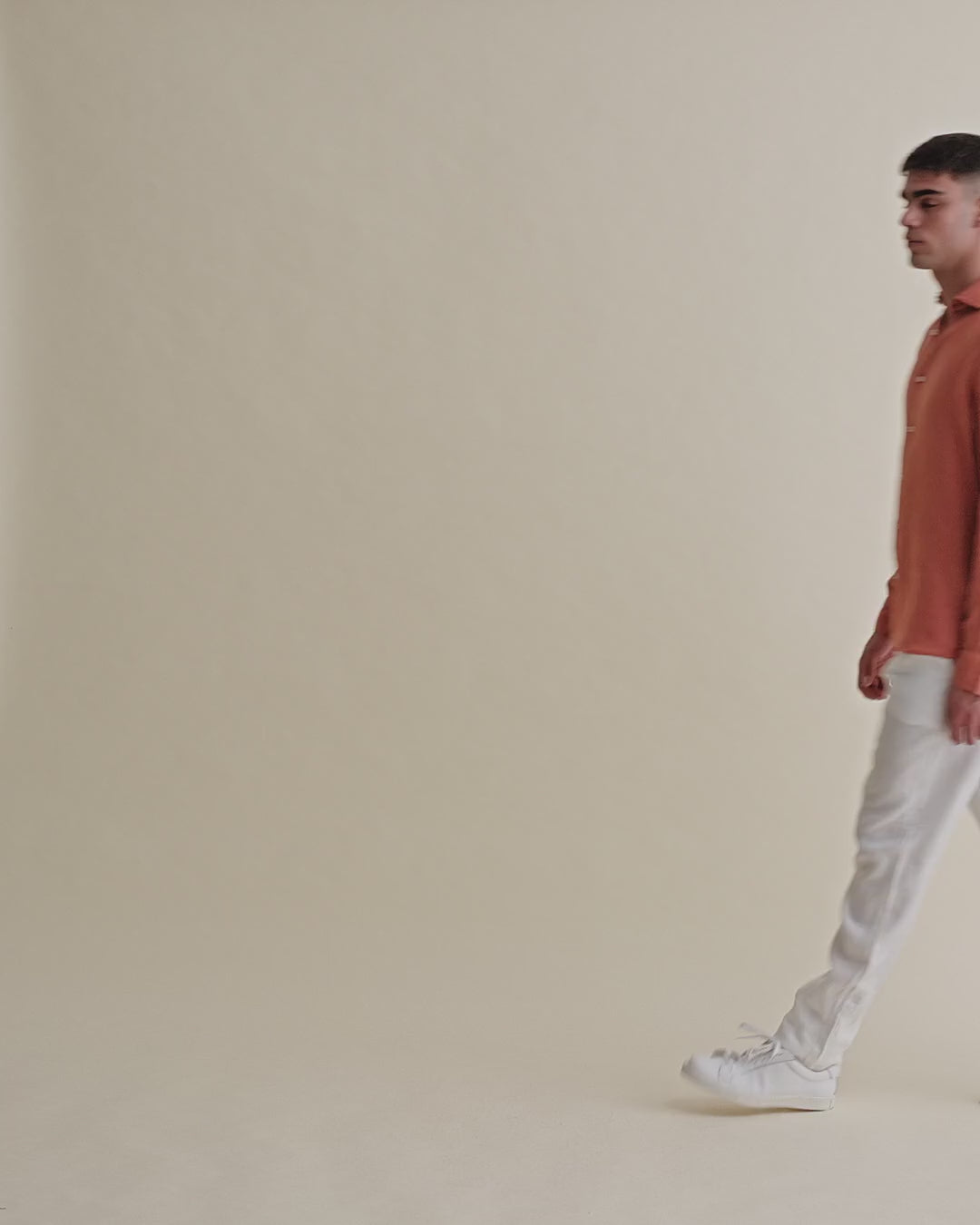 Linen relaxed Drawstring trousers White Video