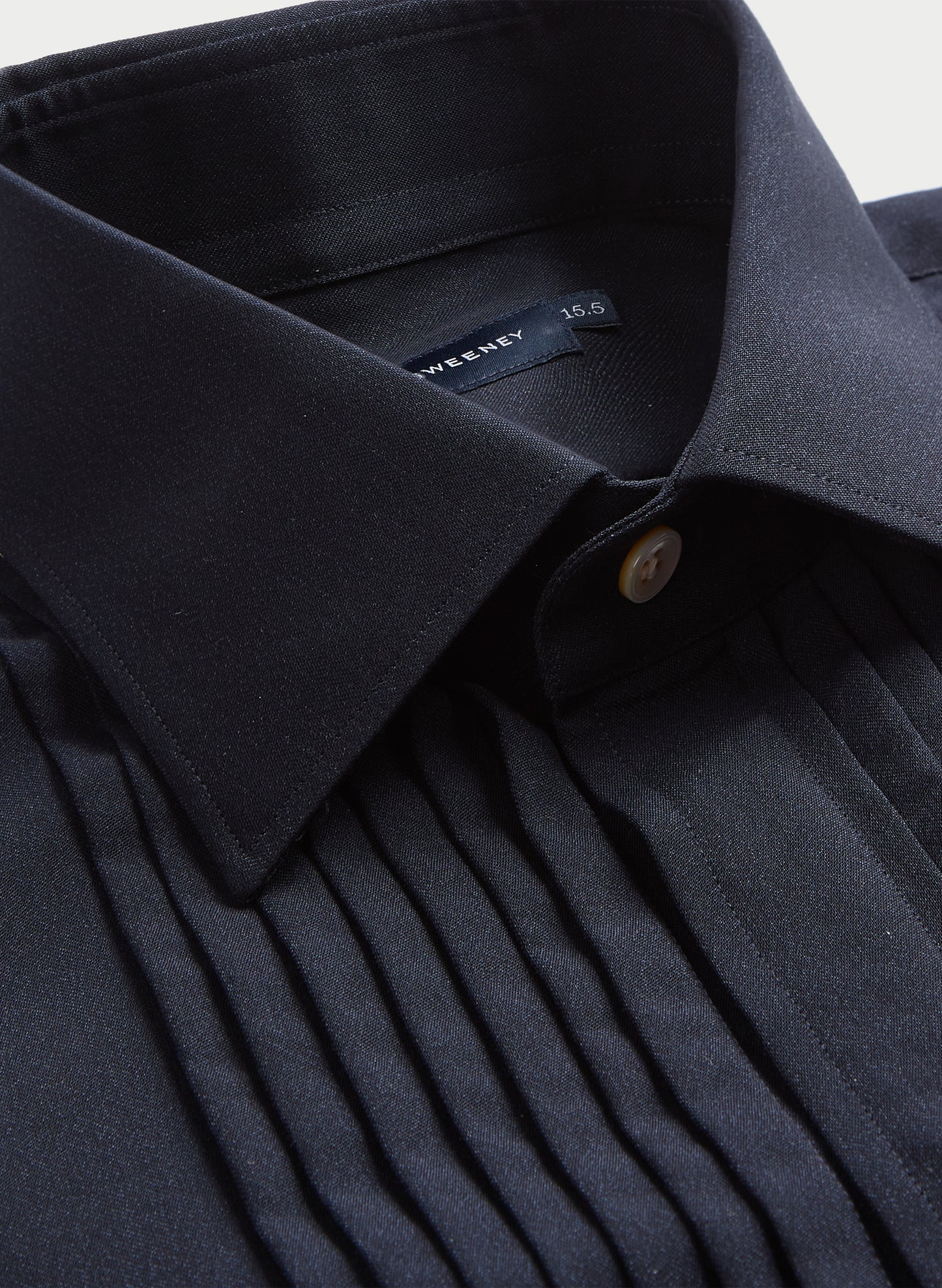 Duke of York Formal Shirt, Midnight Navy, Product Collar Detail