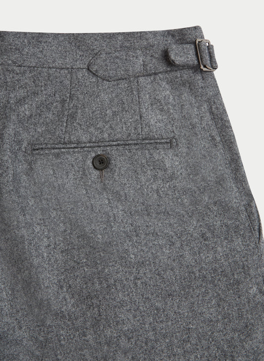 Flat Front Flannel Trousers Grey Product Pocket