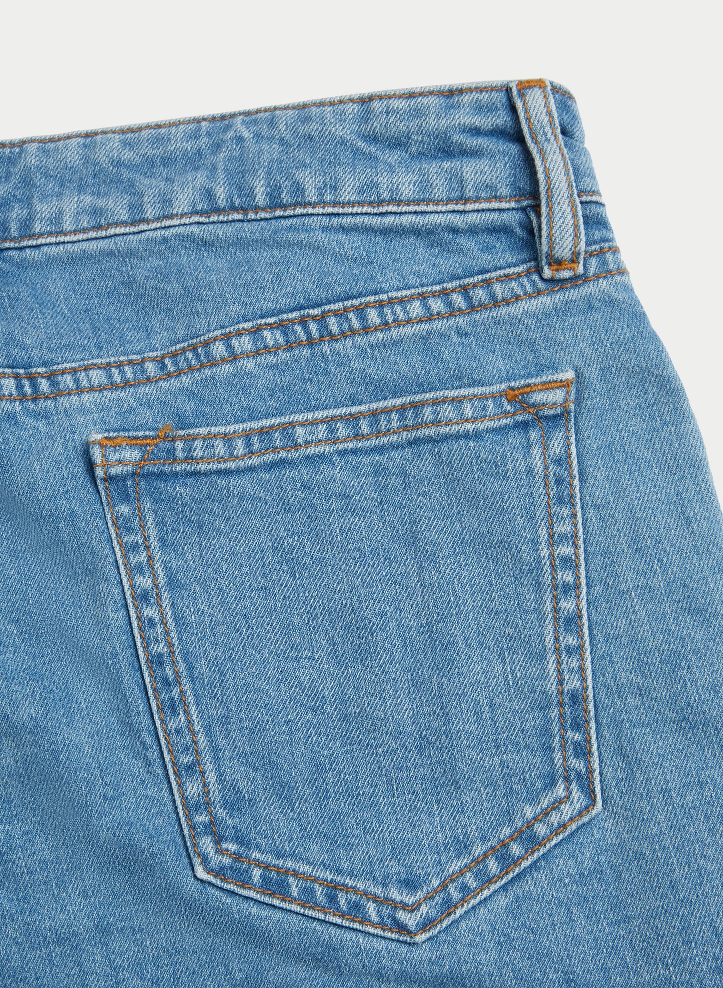 Five Pocket Denim Jeans Light Blue Model Back Pocket Detail