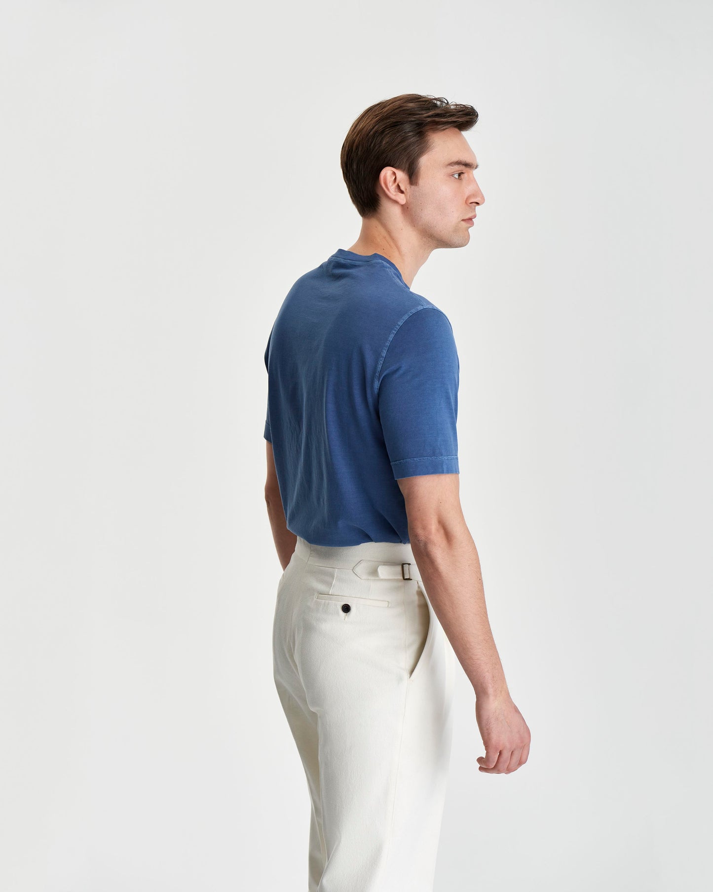 Cotton Pocket T-Shirt Denim Colour Model view Side