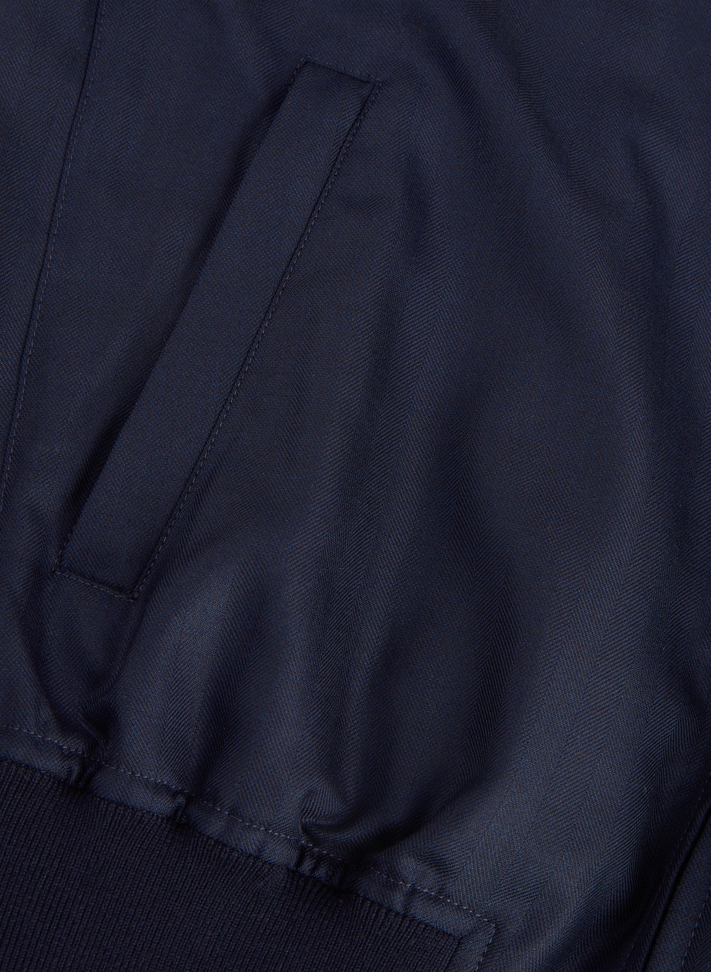 Wool Twill Shirt Collar Bomber Detail Navy Product Pocket Detail