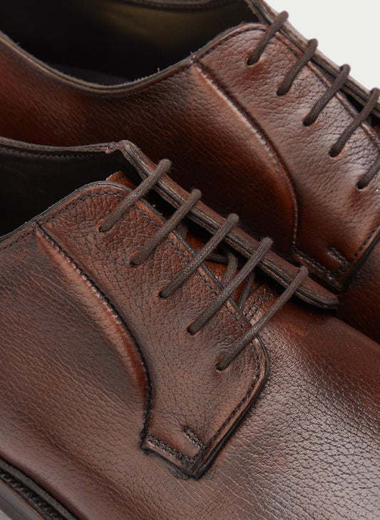 Calf Leather Derby Shoes Brown Product Laces